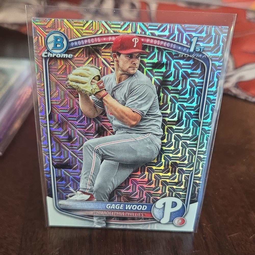 Topps 2025 Bowman Chrome Gage Wood #BDC-4 Mojo Refractor 1st Bowman Phillies