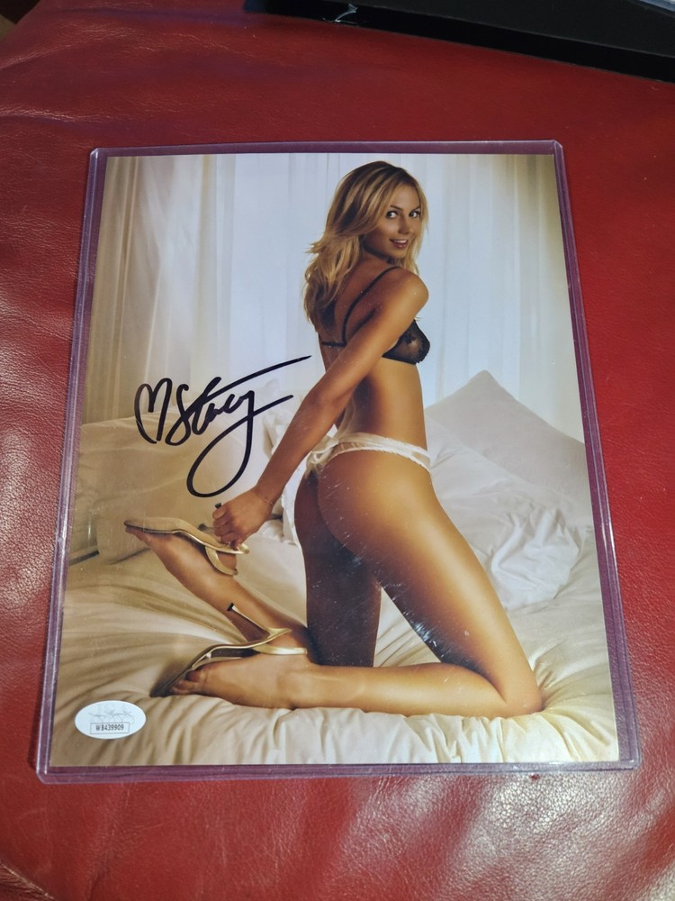 Stacy Keibler Signed 8×10 Metallic Photo Autographed *JSA CERT* WWE