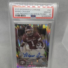 2025 Bowman University Chrome – Chrome Autographs Mario Craver Stealth PSA 10