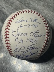 pitchers, 12 inscribed autographs: Dock Ellis, Palmer, Mussina, Jenkins, Larsen,