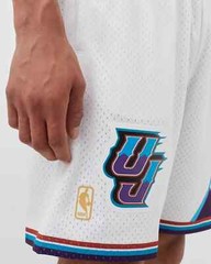 Mens 2XLB Mitchell & Ness NBA Swingman Shorts UTAH Jazz 1996-97 WHITE MOUNTAIN