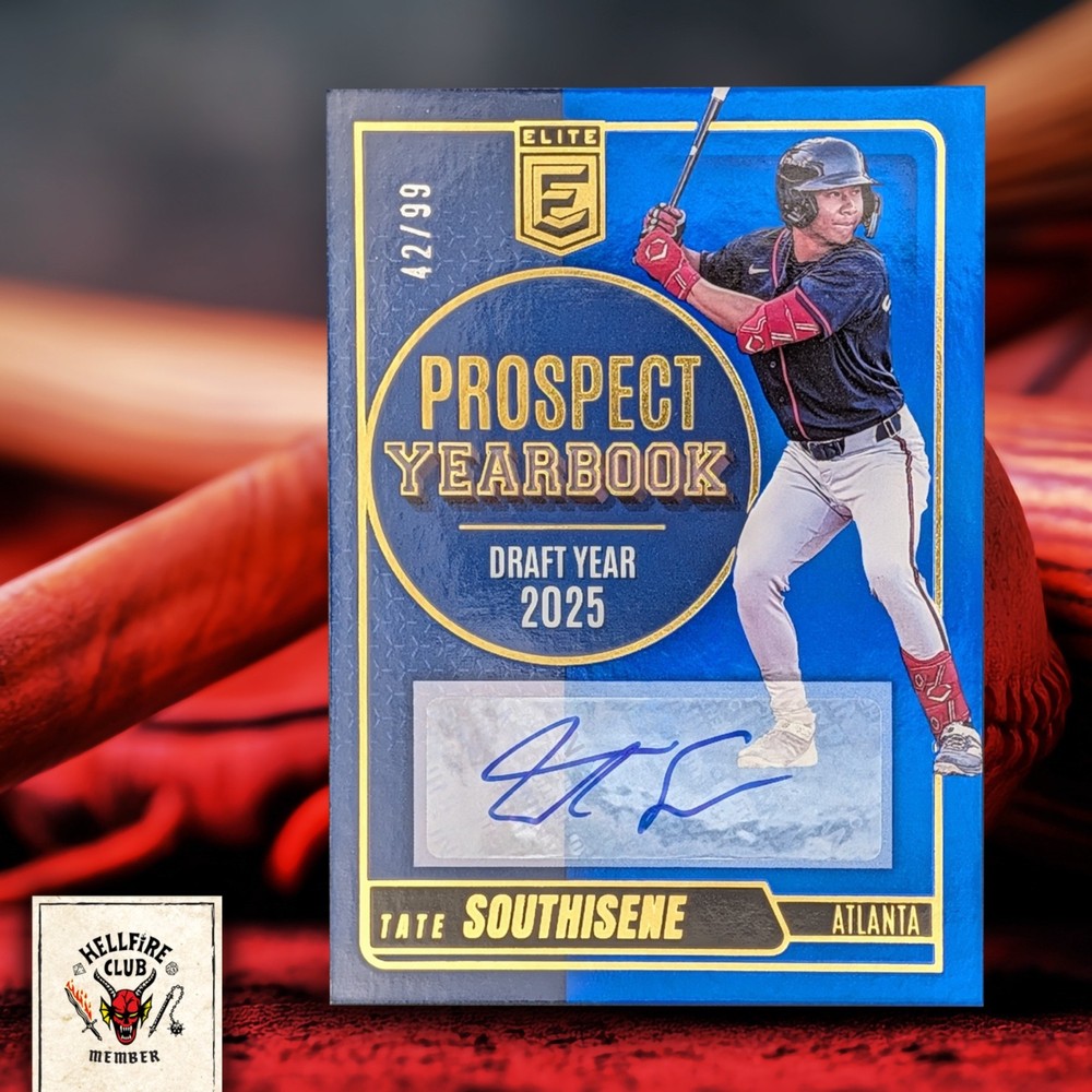 2026 Donruss Elite – /99 Blue Prospect Yearbook Signatures – Tate Southisene