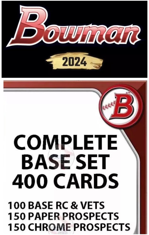 2024 Bowman Complete Set ALL CHROME AND PAPER BASE #1-100, BP1-150,BCP1-BCP150