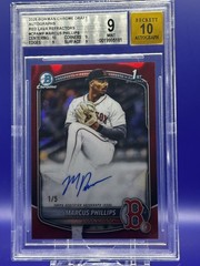 2025 Bowman Draft #CPA-MP Marcus Phillips Chrome Prospect Auto Red Lava #/5