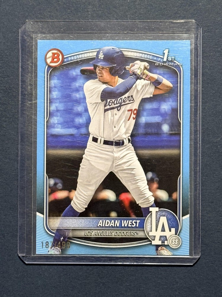 2025 Bowman Draft #BD-6 Aidan West Sky Blue Border #187/499