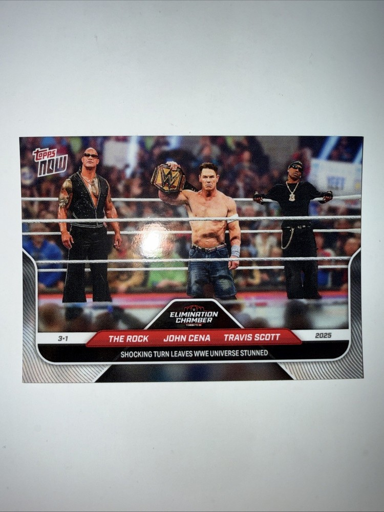 2025 Topps Now WWE – John Cena, The Rock, Travis Scott #27 /55211