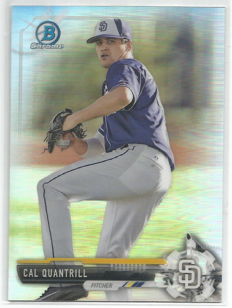 2017 Bowman Draft Chrome Refractor SP #BDC-21 Cal Quantrill Rookie SD Padres