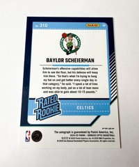 2024-25 Panini Donruss Baylor Scheierman Rated Rookie Seismic Signatures Auto RC