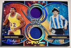 2025 Leaf Glory Of The Game MAGIC JOHNSON DIEGO MARADONA Game Used Jersey 21/25