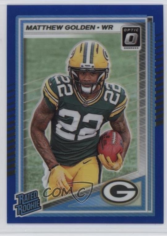 2025 Panini Donruss Optic Rated Blue Prizm 76/249 Matthew Golden Rookie RC 13c1