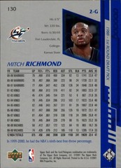 2000-01 Upper Deck Encore #130 Mitch Richmond – BSK