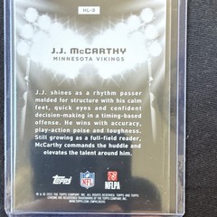 2025 Topps Chrome Black J.J. McCarthy HL-3 Hit The Lights Case Hit SSP