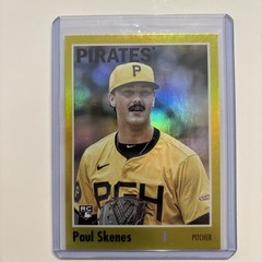 2024 Topps Archives PAUL SKENES RC Rare Gold Holo Foil Color Match #200 Pirates