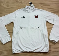 NWT Men’s Adidas Miami of Ohio RedHawks 1/4 Zip Pullover Top Adult Small NEW