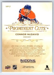 CONNOR MCDAVID 2026 Upper Deck NSCC #VIP-3 Prominent Cuts VIP