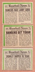 1974 Topps Traded (3) Rangers #538T Tovar #616T Gura #648T Crowley EX