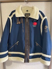 Nagano Olympics National Team Official Bore Jacket Blue Mens L size Japan