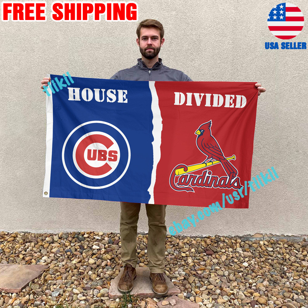 Chicago Cubs vs St. Louis Cardinals House Divided Flag 3×5 ft Banner 2026 MLB