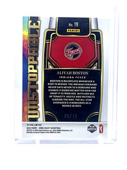 2024 Panini Select WNBA Aliyah Boston Unstoppable Gold Prizm 8/10 Indiana Fever