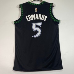 Anthony Edwards #5 Black Jersey Embroidery Style Brand New