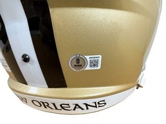 DREW BREES SIGNED NEW ORLEANS SAINTS FULL SIZE HELMET BECKETT COA 4W503643 HOF