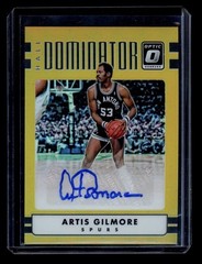 2016 Panini Optic Dominator Artis Gilmore Autograph Auto Gold Prizm SP /10 HOF