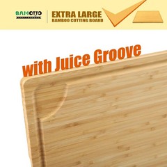 Extra Large 100% Organic Bamboo Cutting 24L x 18W, Flat Board