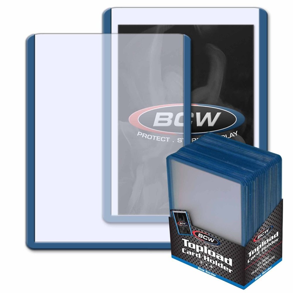 1 pack of 25 BCW 3&Prime; x 4&Prime; Blue Border Topload Standard Sized Card Holders