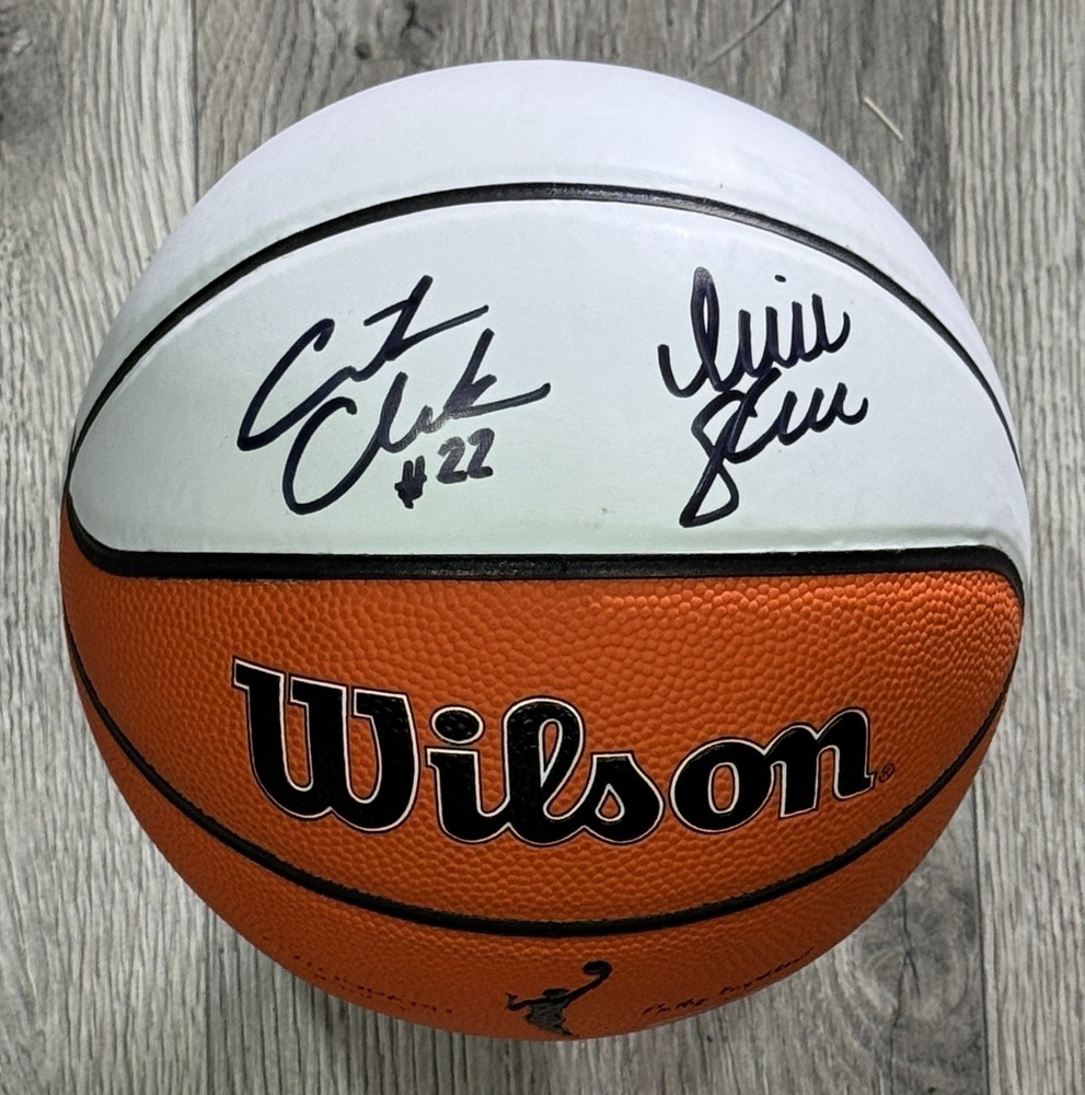 Caitlin Clark – Sophie Cunningham – DUAL Autographed Mini Basketball w/COA