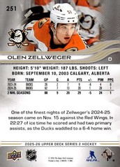 OLEN ZELLWEGER 2025-26 Upper Deck #251 NHL Ducks ID:164582