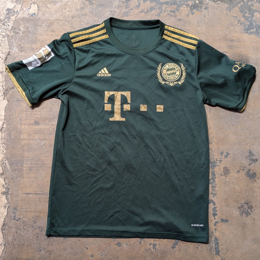 Adidas FC Bayern Munich Aeroready Green Night Soccer Jersey Sz S FI5295 NEW
