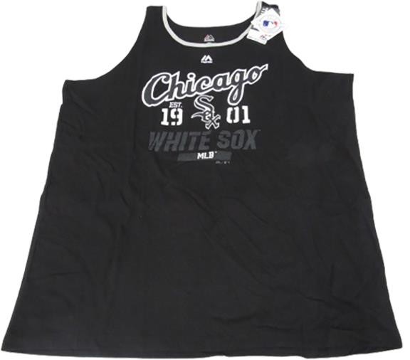 New Chicago White Sox Mens Big & Tall Sizes Majestic Black Tank Top Muscle Shirt