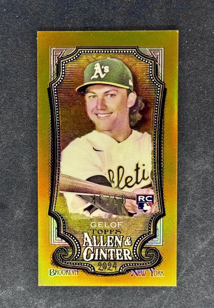 2024 Topps Allen & Ginter – Chrome Zack Gelof #82 Mini Gold Refractor /50 (RC)