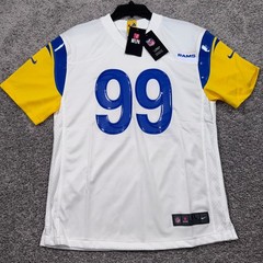 Aaron Donald LA Rams Nike Youth XL 18/20 Game Jersey White Blue Yellow NEW