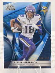 JUSTIN JEFFERSON 2025 TOPPS CHROME BLACK BLUE WAVE REFRACTOR /150 VIKINGS