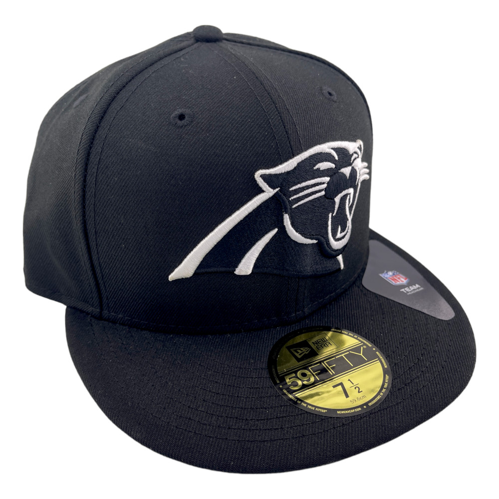 New Era Carolina Panthers Black and White Logo Black/Grey UV 59Fifty Fitted Hat