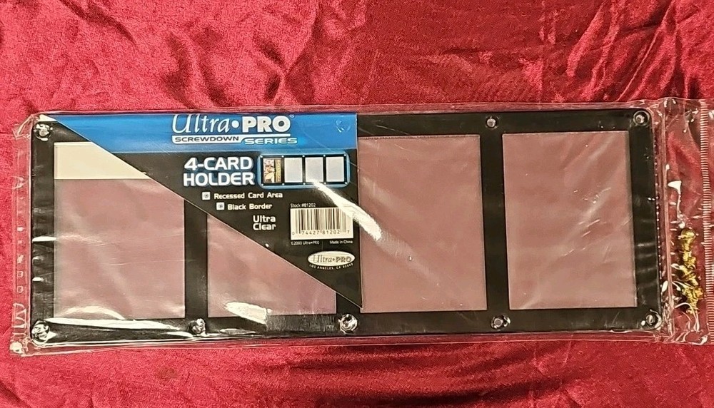 Ultra Pro Screwdown Series 4-Card Holder Display – Black Border – Ultra Clear