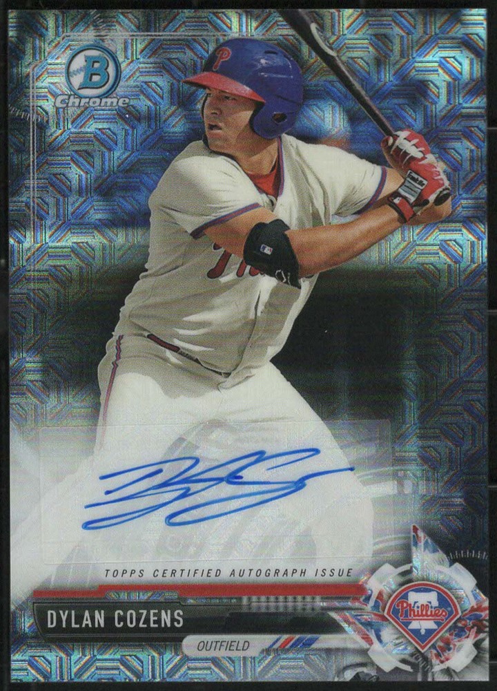 2017 Bowman Chrome Mega Box DYLAN COZENS Mojo Refractor Auto Autograph Card
