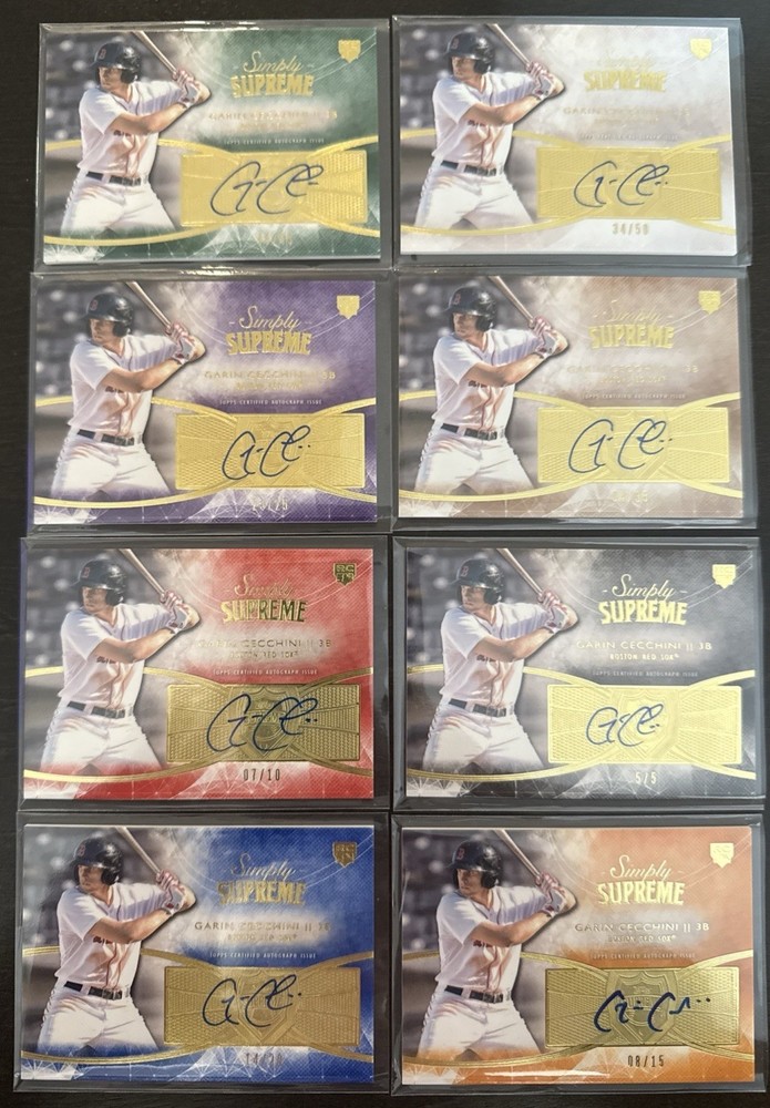 Garin Cecchini 2014 Topps SUPREME RC AUTO Lot (8) /5 /10 /15 /20 /25 /35 /45 /50