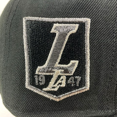 New Era LA Lakers Exclusive Black Metallic Titanium 9FIFTY Snapback Hat Cap