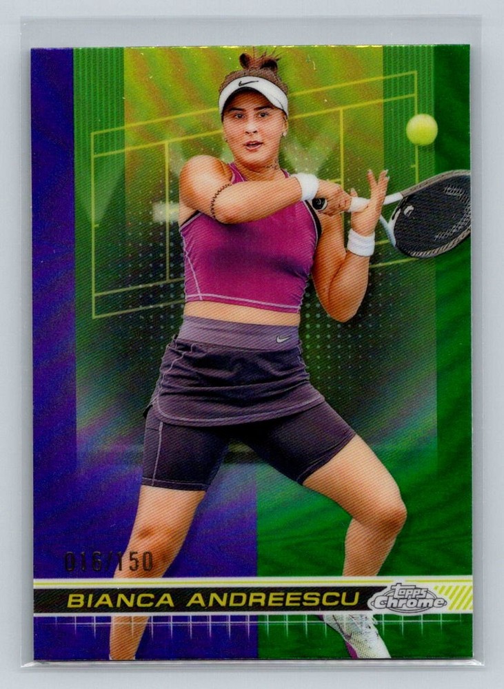 2024 Topps Chrome #121 Bianca Andreescu Purple/Green Refractor #/150