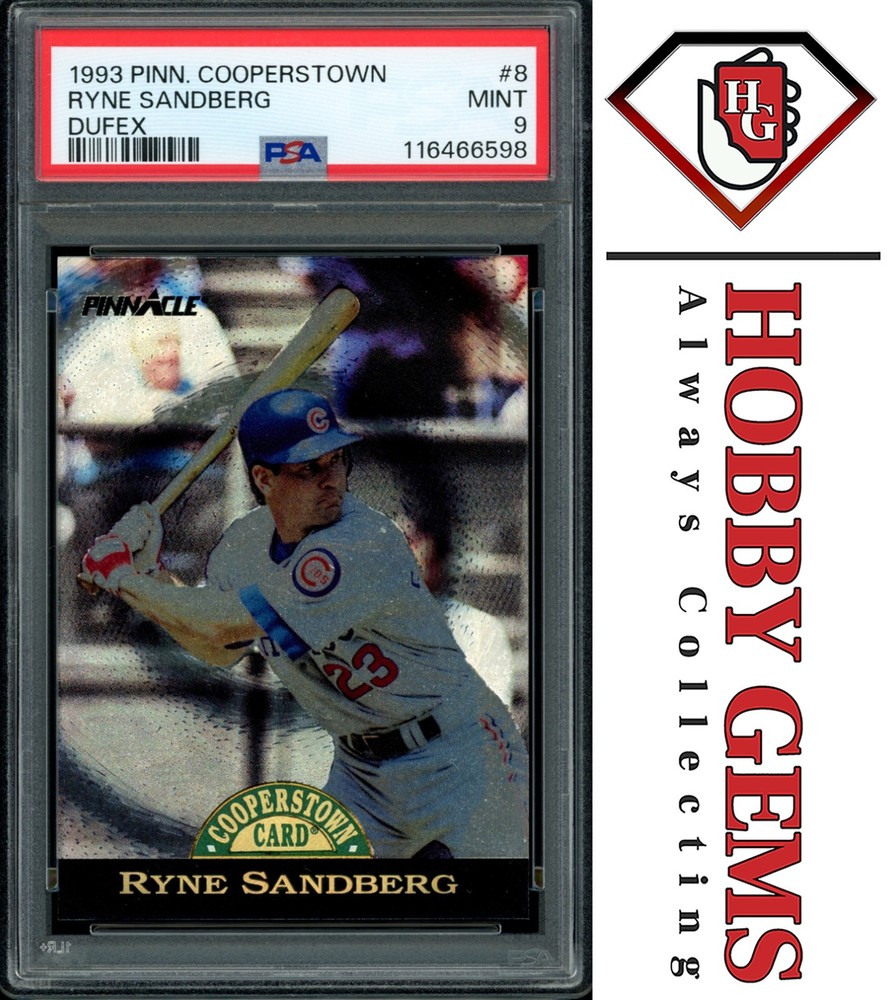 RYNE SANDBERG PSA 9 1993 Pinnacle Cooperstown FX Dufex #8 Print Run 1000