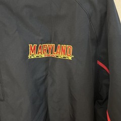 Maryland Terrapins Windbreaker Mens L Under Armour Black Ncaa Quarter Zip