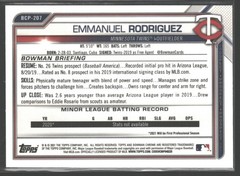 2021 Bowman Chrome #BCP-207 Emmanuel Rodriguez Prospects Mojo Refractor