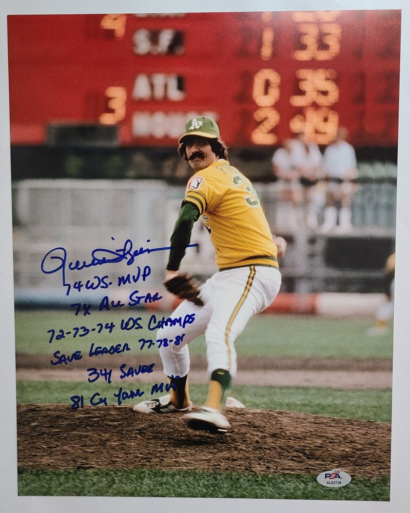 HOF Rollie Fingers Multiple Inscriptions Signed Auto 11×14 Photo PSA/DNA Holo