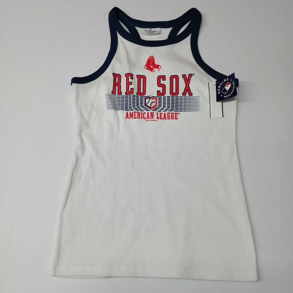 Boston Red Sox Ribbed Tank Top Women&rsquo;s Size M Medium White Soft As A Grape NWT