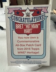 2016 Topps WWE Heritage #NNO Bret Hart Commemorative All-Star Patches #159/299