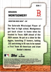 2024 Bowman Draft – Bowman Draft Night Braden Montgomery #BDN-7 (RC)