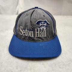 Vintage Seton Hall The Game Hat Cap Snap Back One Size Mens Gray Blue NCAA USA