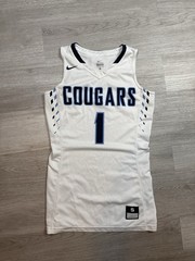 Nike white & navy blue basketball jersey &lsquo;COUGARS size small women’s